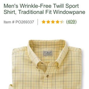 LL bean Twill sport shirt long sleeve XL Regular